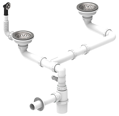 Слив 3 1/2 с круглым переливом для 2 чаш Teka 61001294