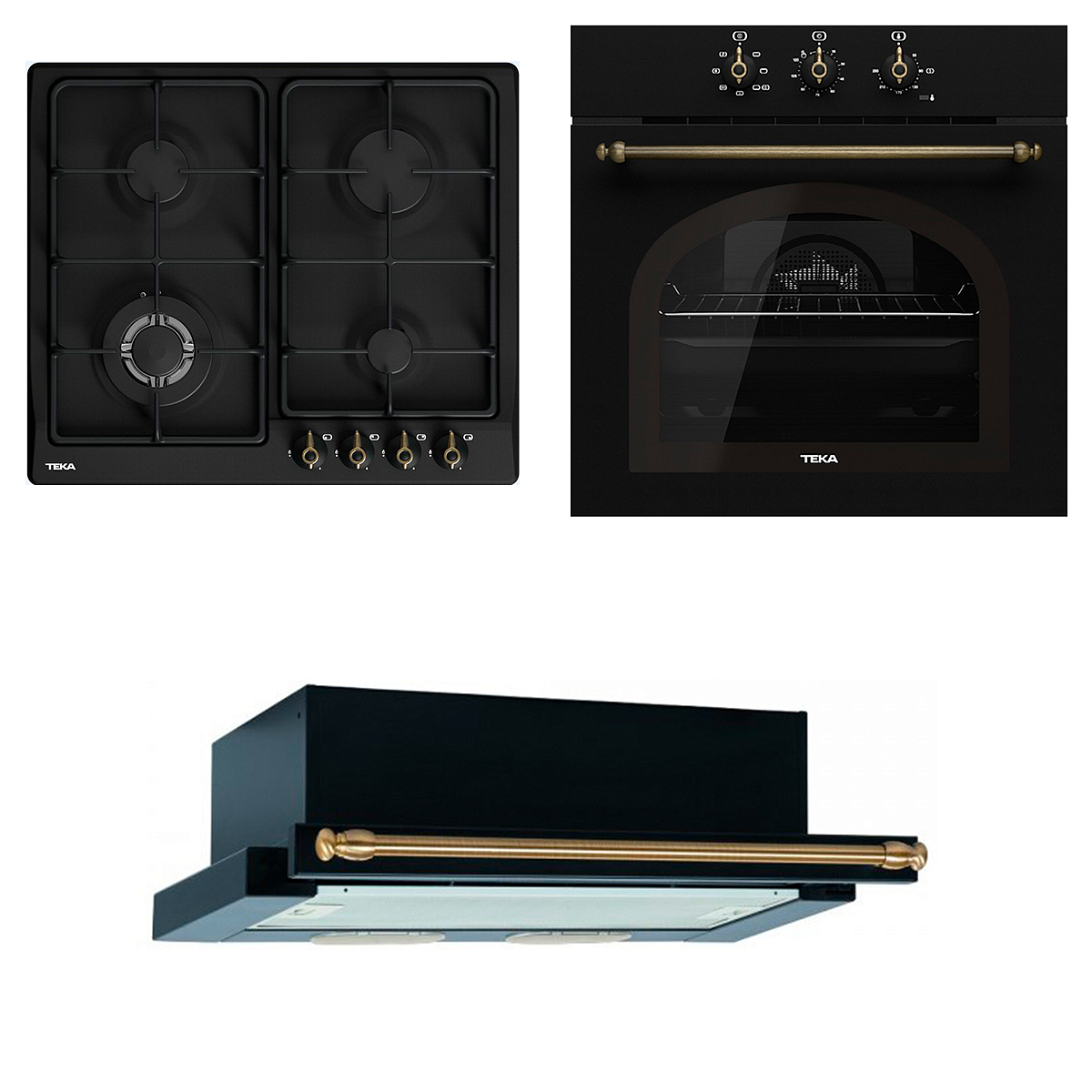 Комплект Teka Country (HRB 6100 ATB BRASS, EH 60 4G AI AL TR CI anthracite, LS 60 ANTHRACITE-BRASS) preview 1