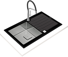 Врезная раковина Teka Diamond RS15 1B 1D 86 BLACK