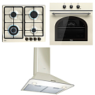 Комплект Teka Country (HRB 6100 VNS SILVER, EH 60 4G AI AL TR CI NAT VANILLA OB, DOS 60.1 VN VANILLA/OLD BRASS)