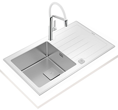 Врезная раковина Teka Diamond RS15 1B 1D 86 WHITE