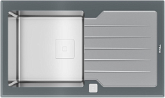 Врезная раковина Teka Diamond RS15 1B 1D 86 STONE GREY