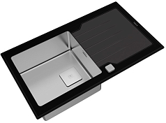 Врезная раковина Teka Diamond RS15 1B 1D 86 BLACK